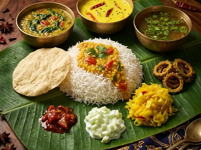 Banana Leaf with Steamed White Rice