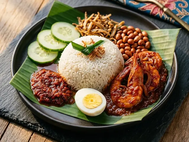 Nasi Lemak with Prawn Sambal